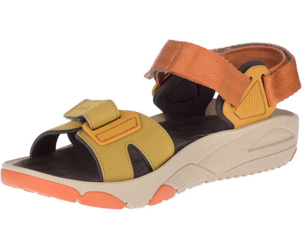 Sandały Merrell Męskie Żółte/Pomarańczowe - Belize Convertible Web - 486750-ACJ